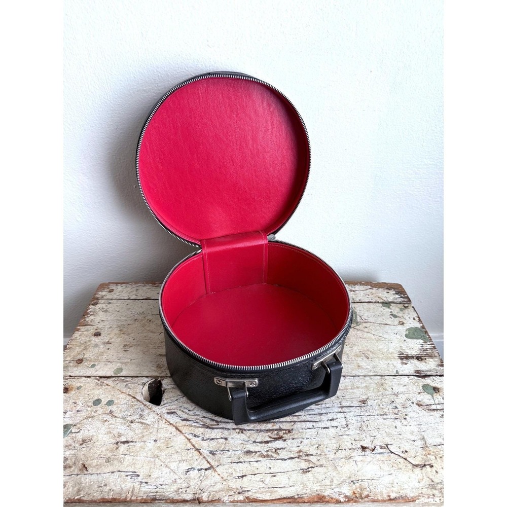 Antique Monogrammed Hat Box‎ Schultz Shriners Vintage Storage Case